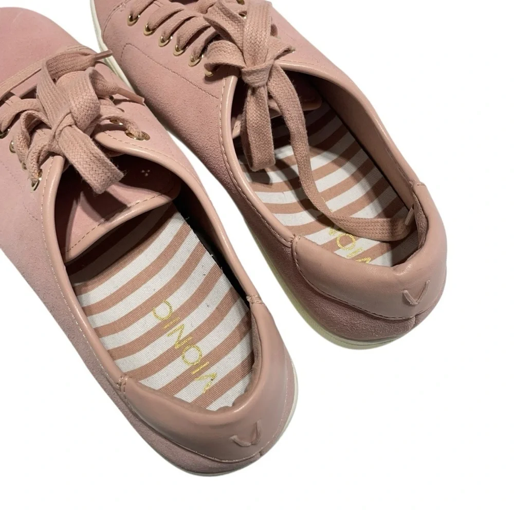 Vionic Womens Sunny Brinley Lace Up Sneaker Light Pink Suede Cushioned Sz 9 - Picture 6 of 10